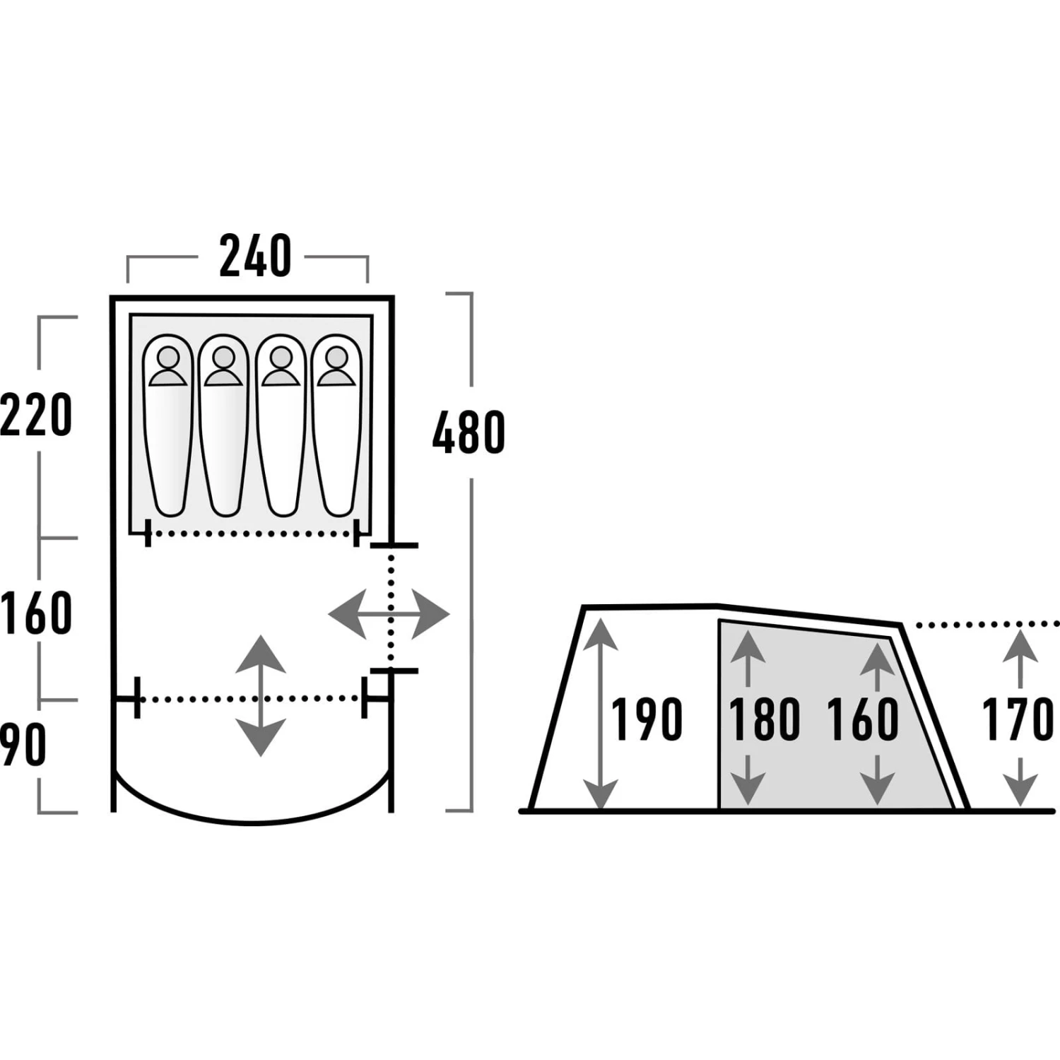 HIGH PEAK Brixen 4.0 - Familienzelt – Bild 2