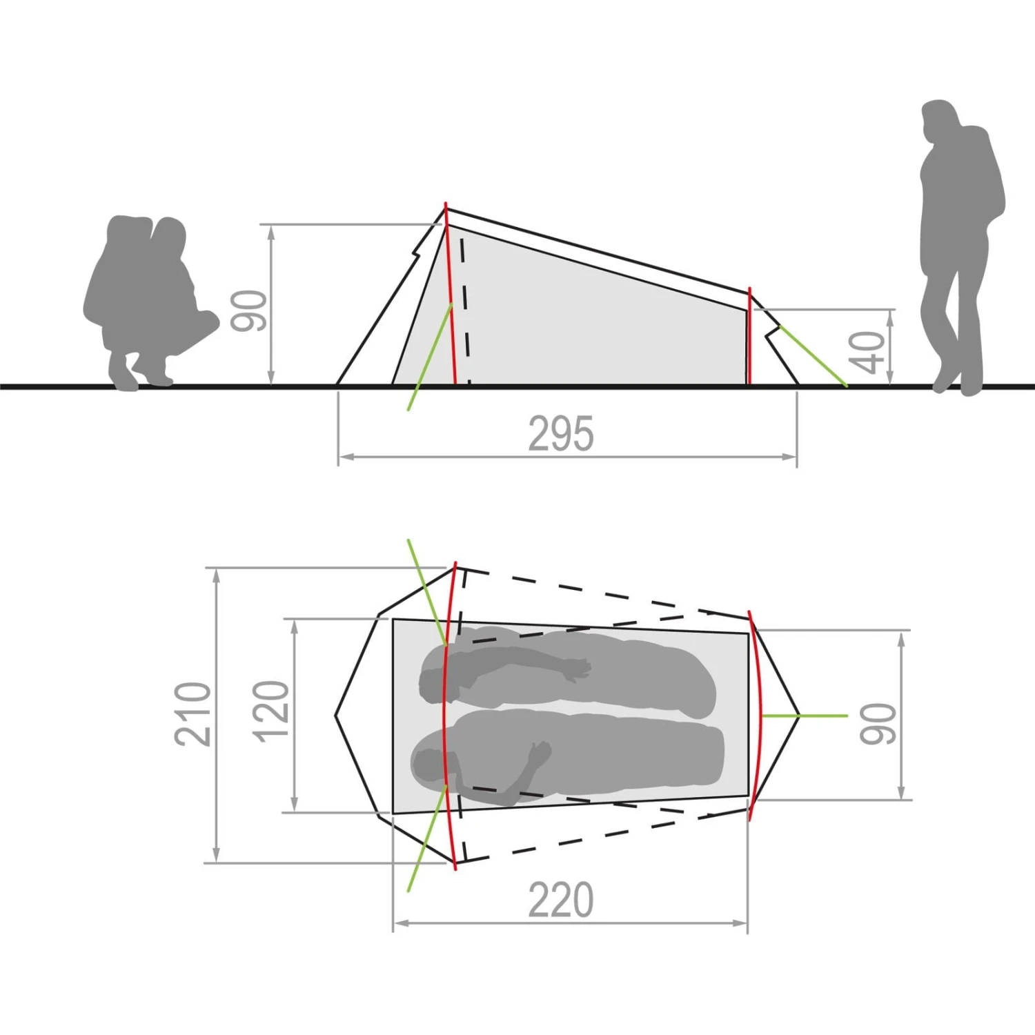 VAUDE Arco 1-2P - Tunnelzelt – Bild 4